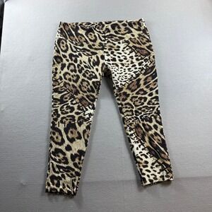 Slim-Sation Leggings Womens XL Brown Leopard Print Pull On Stretch Slimming